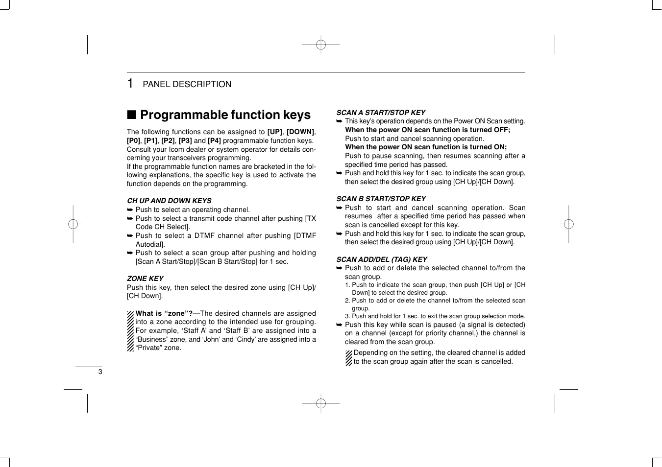 Programmable function keys | Icom IF6061 User Manual | Page 6 / 24