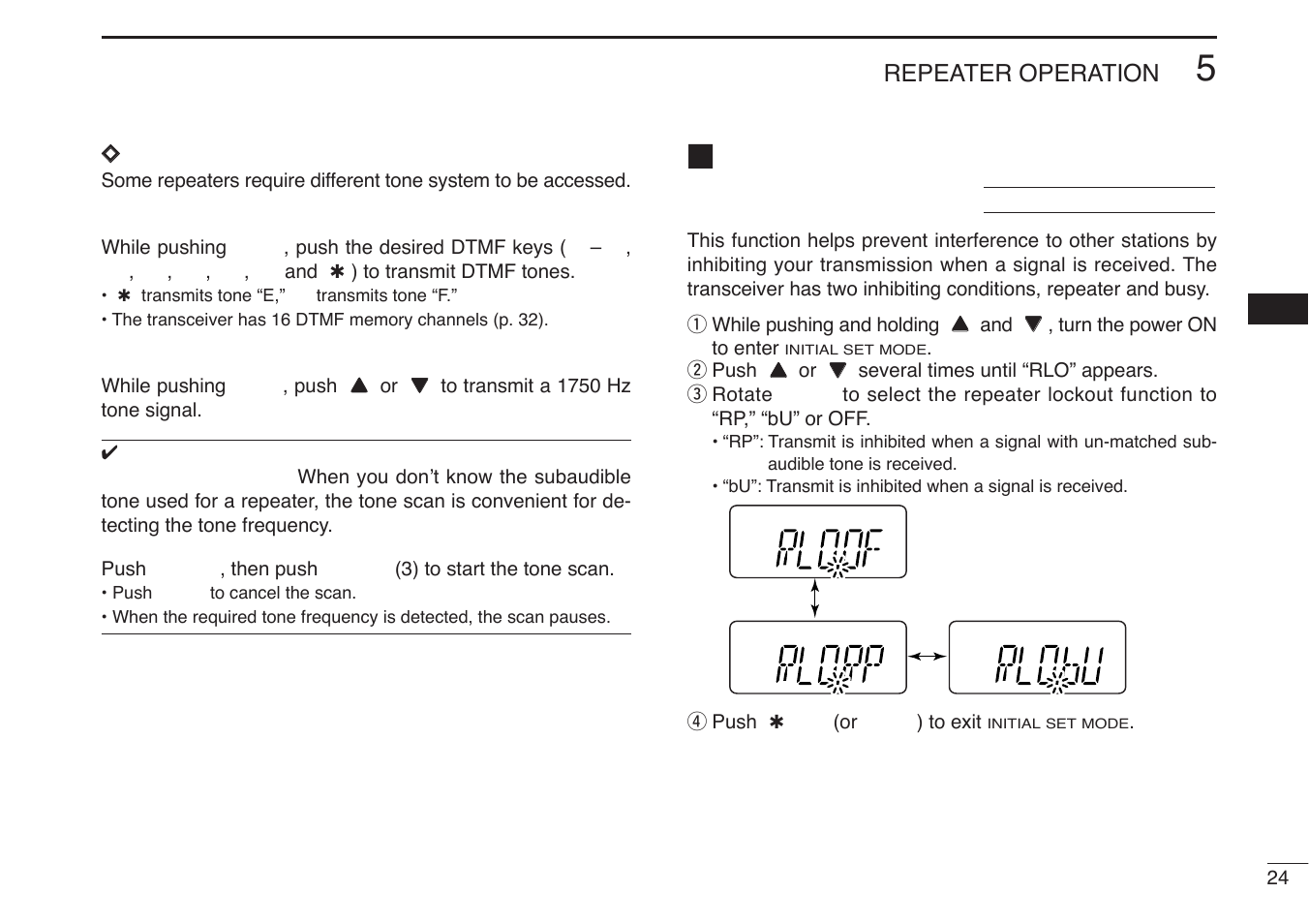Repeater lockout | Icom IC-V85-T User Manual | Page 37 / 80