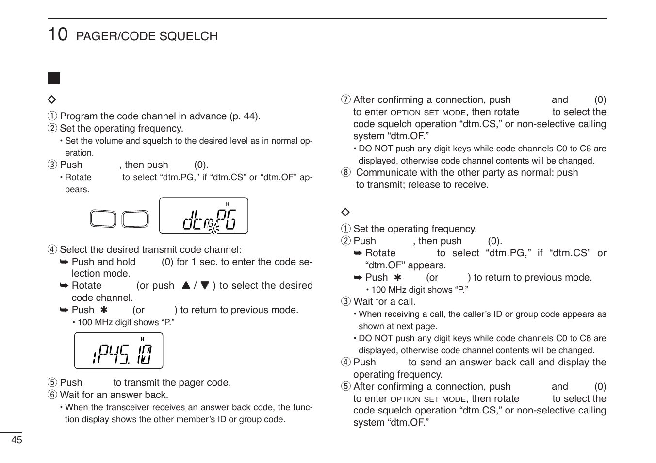 Pager operation | Icom IC-V85-T User Manual | Page 58 / 80