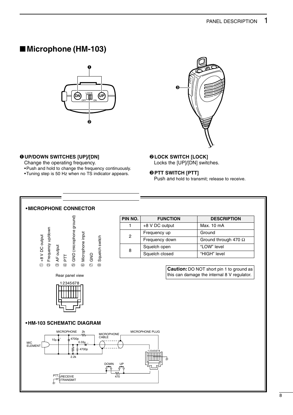 Microphone (hm-103), Technical information | Icom I706MKTMG User Manual | Page 11 / 75