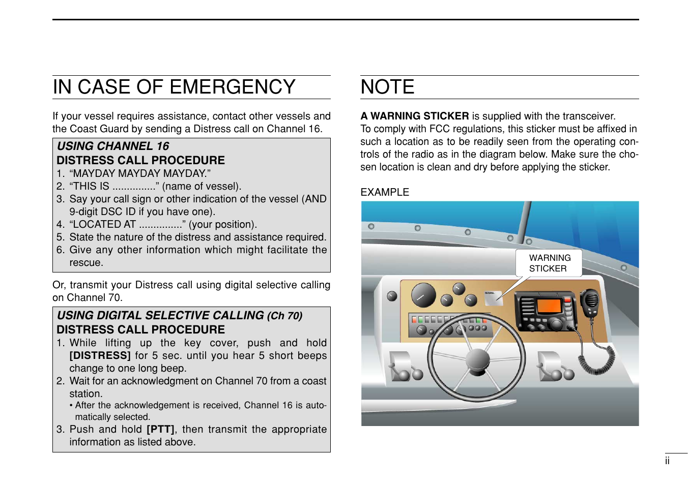 Icom IC-M504 User Manual | Page 3 / 80