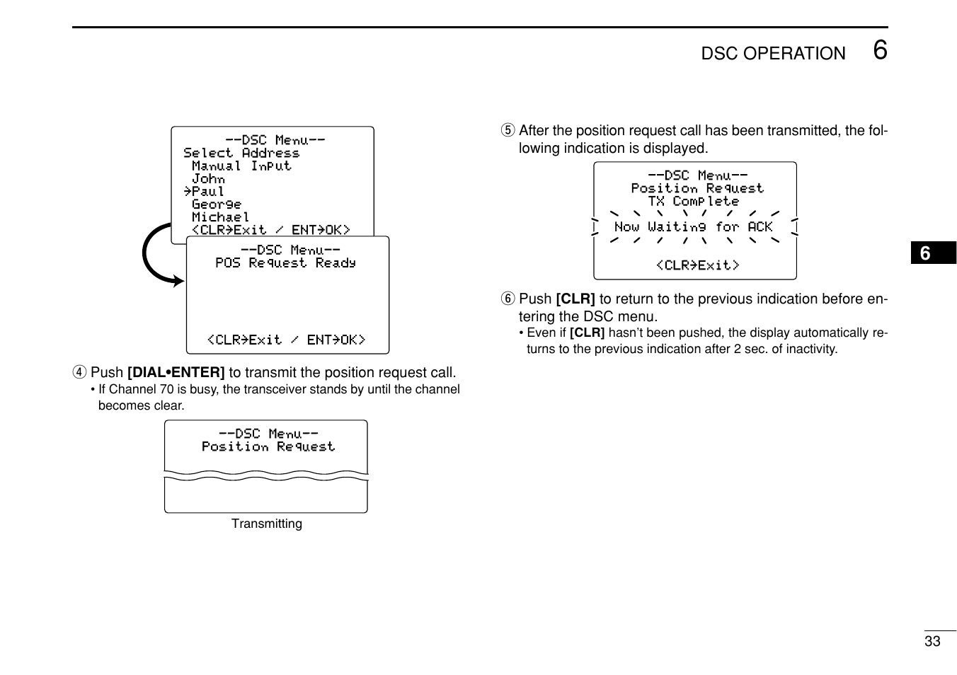 Dsc operation | Icom IC-M504 User Manual | Page 39 / 80