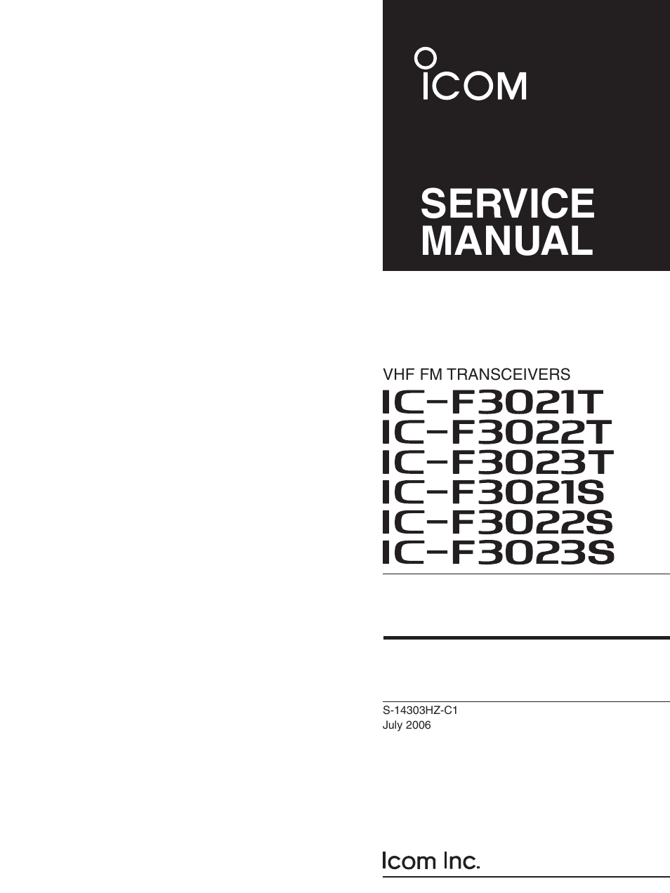 Icom IC-F3021S User Manual | 36 pages