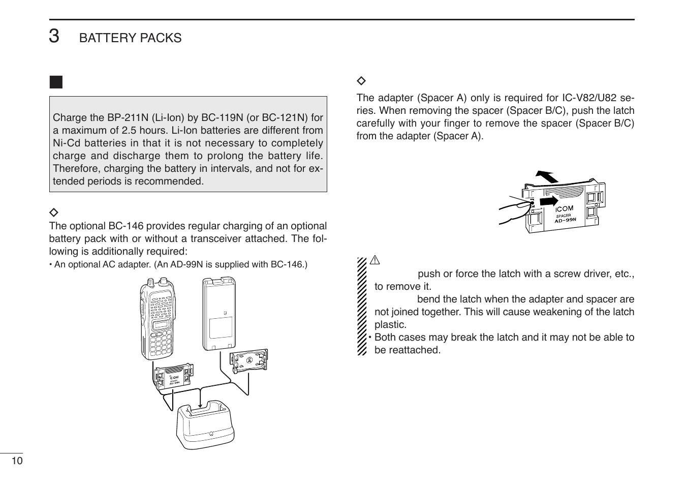 Battery charging | Icom IC-U82 User Manual | Page 22 / 96