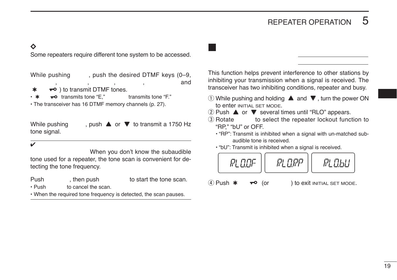 Repeater lockout | Icom IC-U82 User Manual | Page 31 / 96