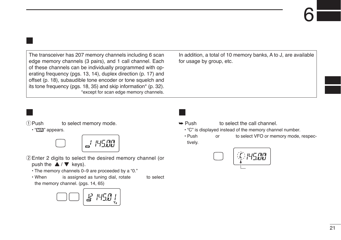 Selecting the call channel, General description | Icom IC-U82 User Manual | Page 33 / 96