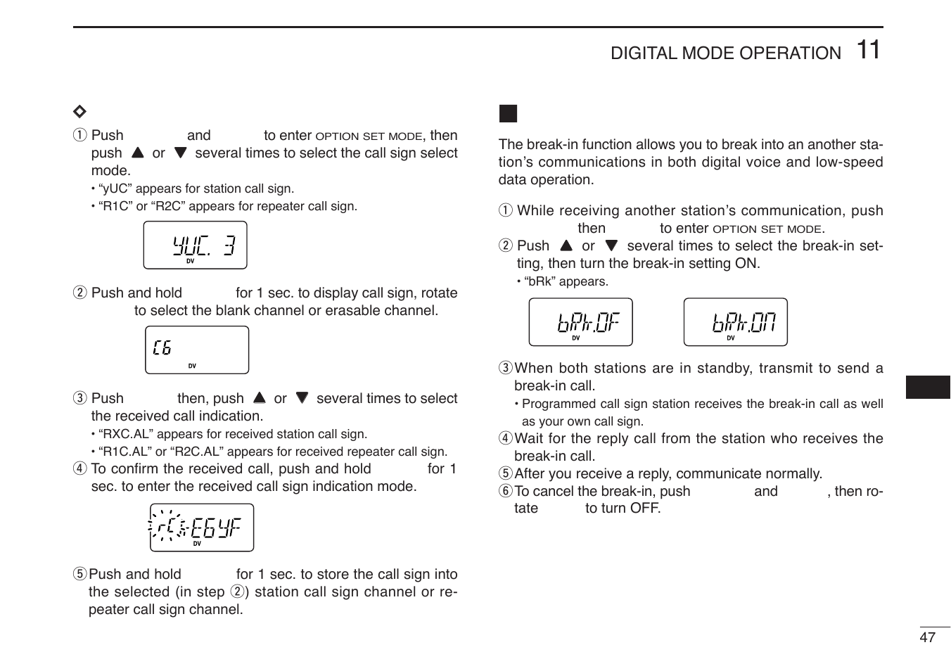 Break-in communication | Icom IC-U82 User Manual | Page 59 / 96