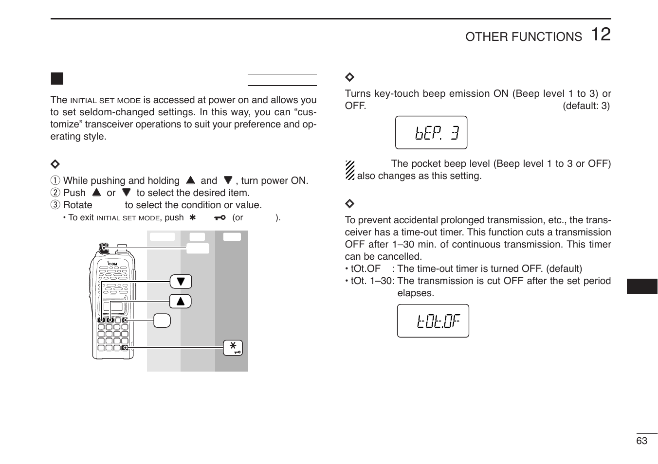 Initial set mode | Icom IC-U82 User Manual | Page 75 / 96