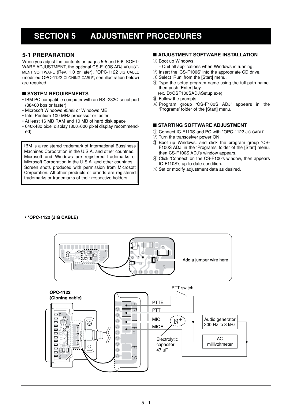 Adjustment procedures, Preparation, 1 preparation | Icom IC F121S User Manual | Page 12 / 74