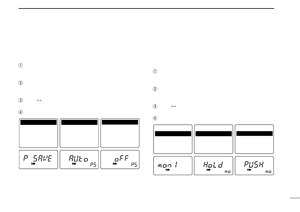 Power saver, Monitor switch action | Icom COMMUNICATIONS RECEIVER IC-R3 User Manual | Page 45 / 64