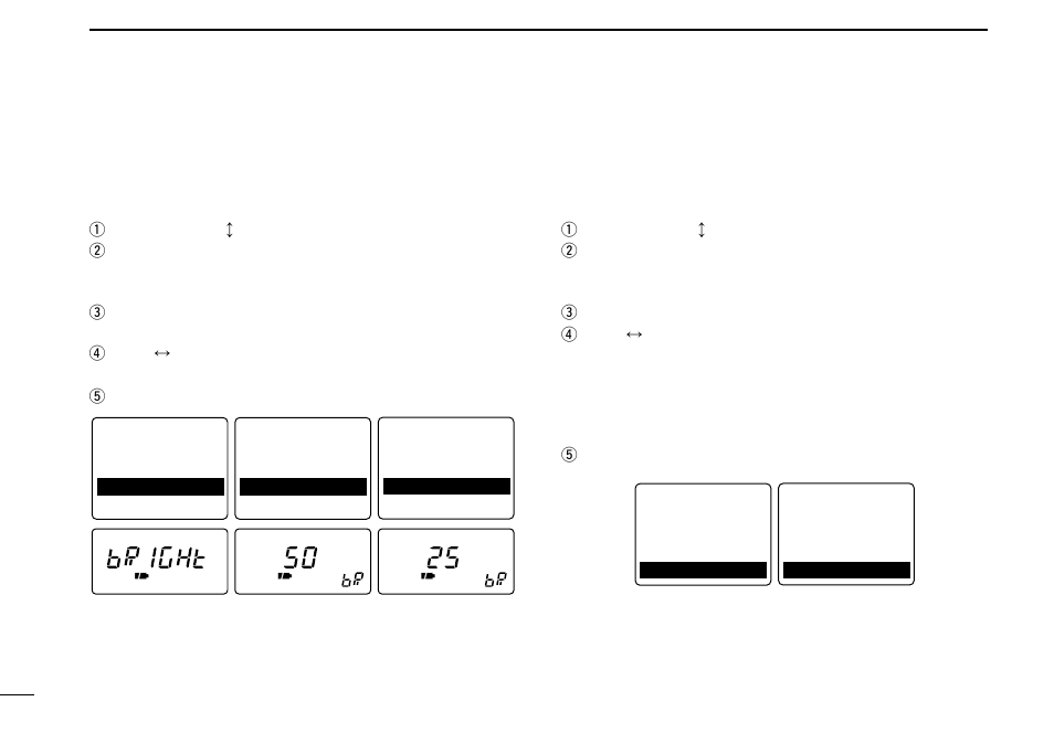 Display brightness, Display background color, Other functions | Icom COMMUNICATIONS RECEIVER IC-R3 User Manual | Page 48 / 64