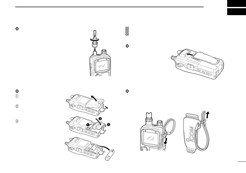 Accessory attachment | Icom COMMUNICATIONS RECEIVER IC-R3 User Manual | Page 5 / 64