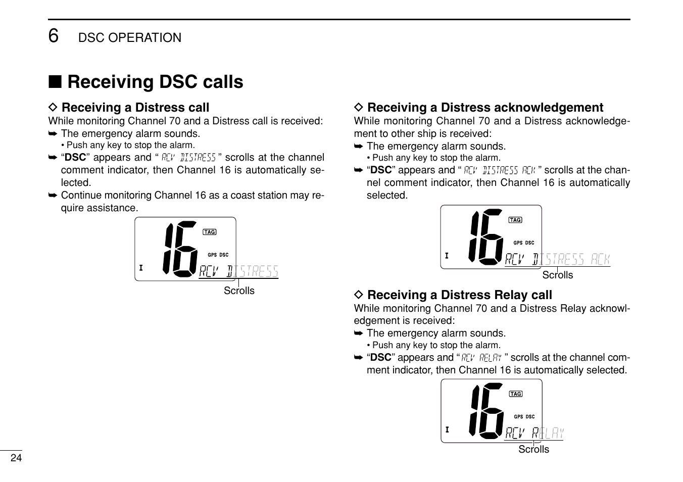 Receiving dsc calls | Icom iM304 User Manual | Page 30 / 48