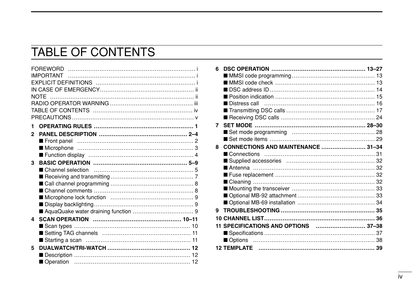 Icom iM304 User Manual | Page 5 / 48