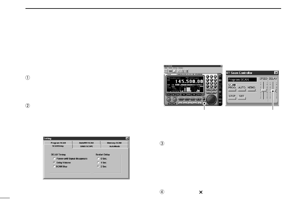 Scan resume condition | Icom COMMUNICATION RECEIVER IC PCR100 User Manual | Page 36 / 44