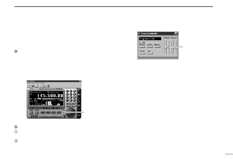 Scan speed setting | Icom COMMUNICATION RECEIVER IC PCR100 User Manual | Page 37 / 44