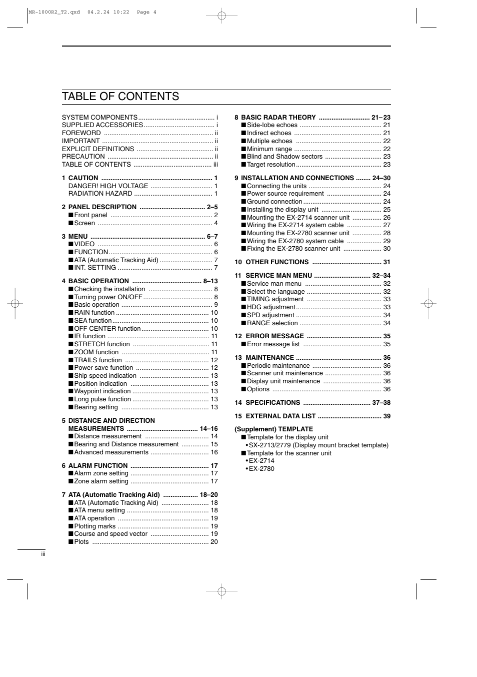 Icom MR-1000TTM User Manual | Page 4 / 47