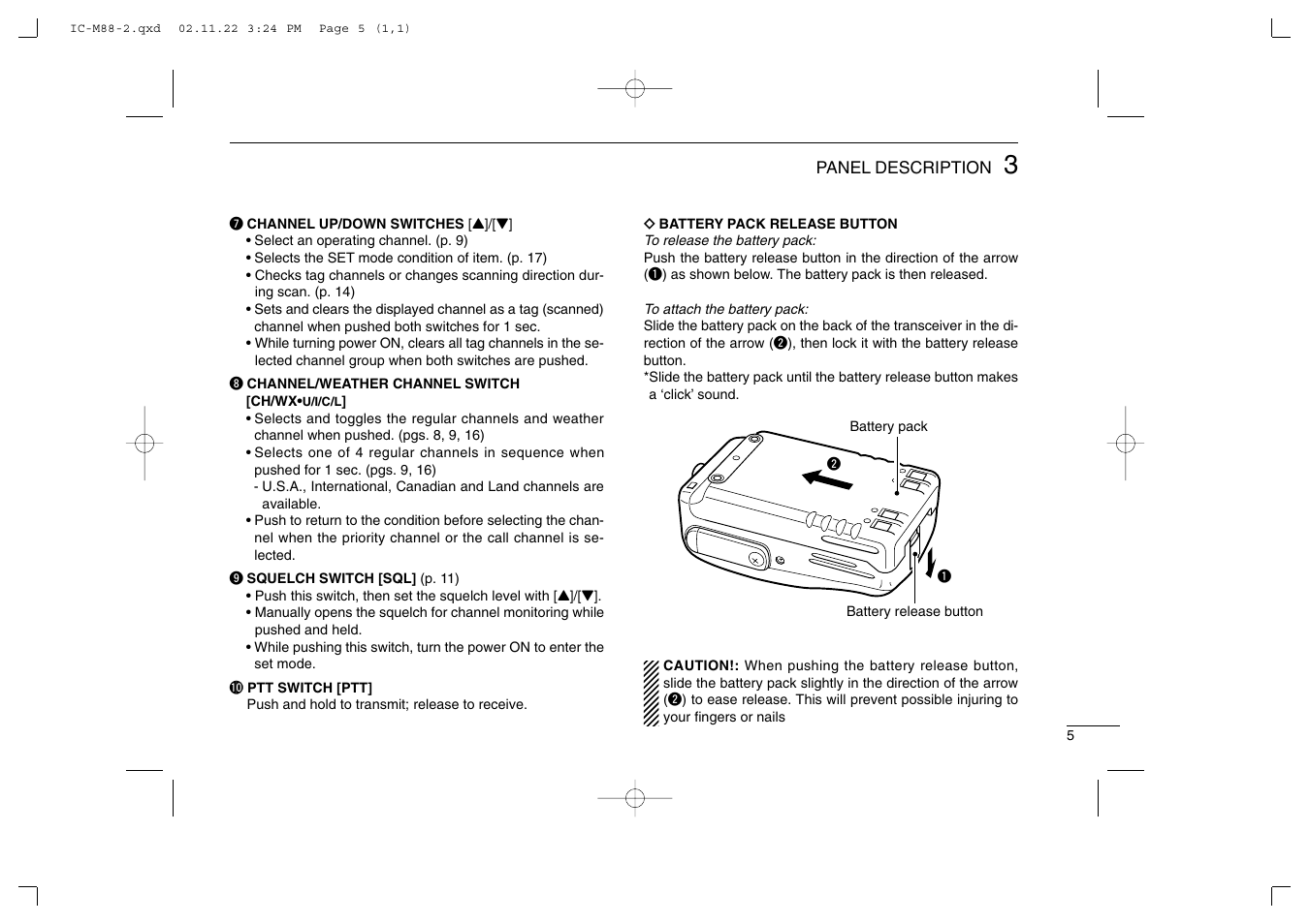 Icom IC-M88 User Manual | Page 11 / 40