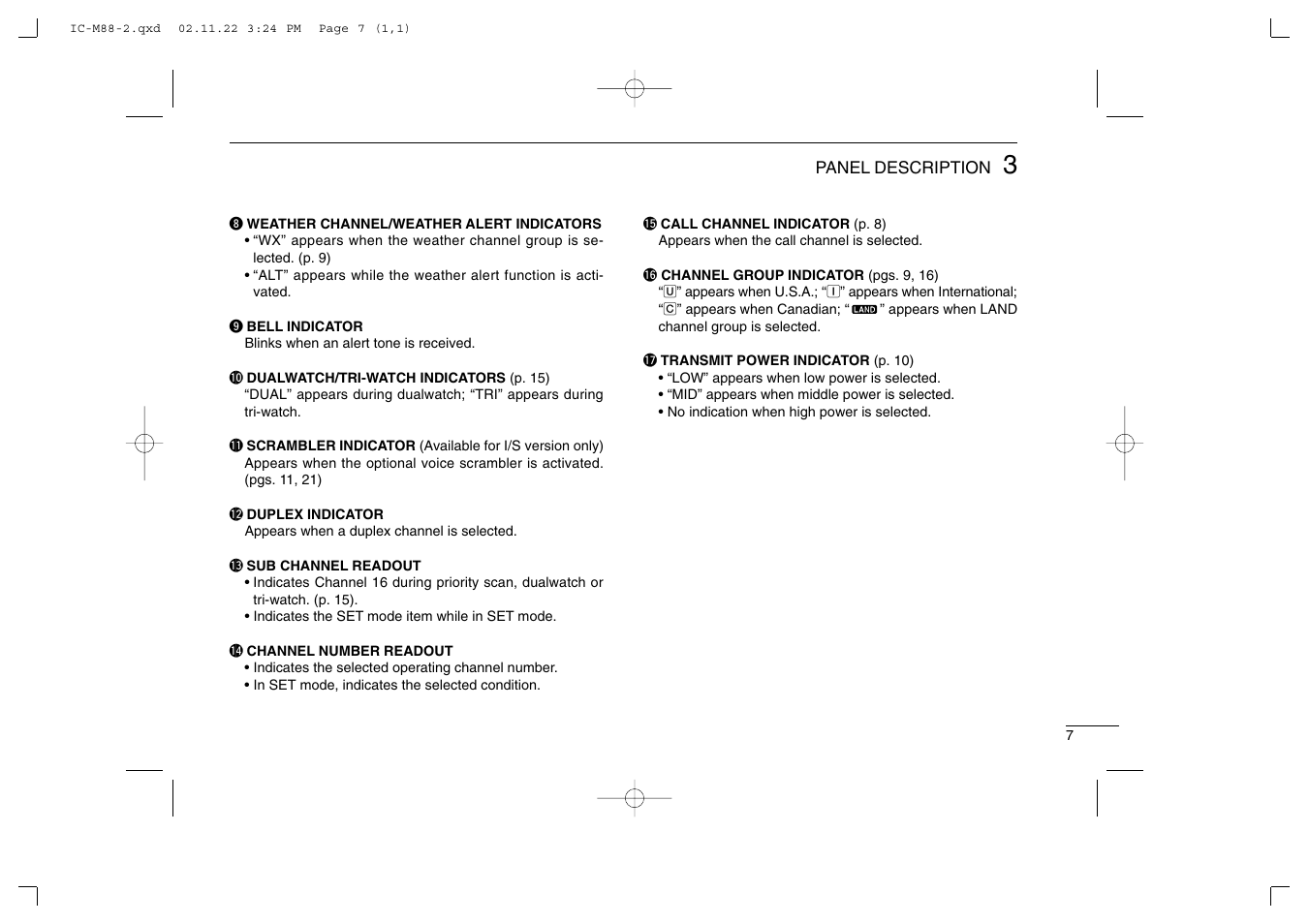 Icom IC-M88 User Manual | Page 13 / 40