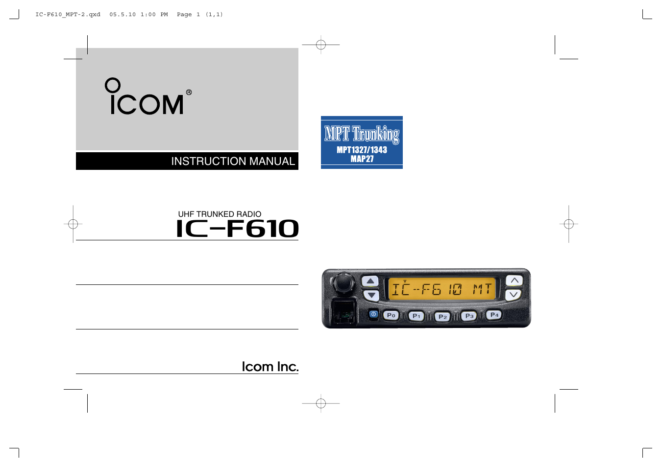 Icom IC-F610 User Manual | 36 pages