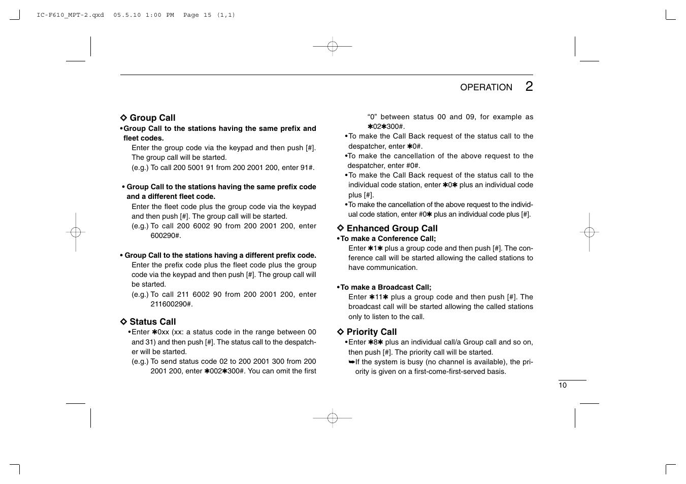 Icom IC-F610 User Manual | Page 15 / 36