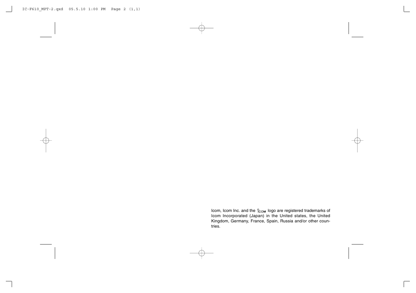 Icom IC-F610 User Manual | Page 2 / 36