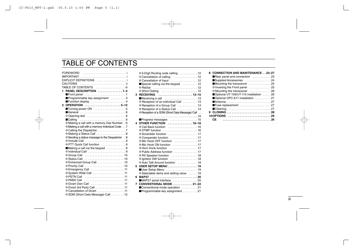 Icom IC-F610 User Manual | Page 5 / 36