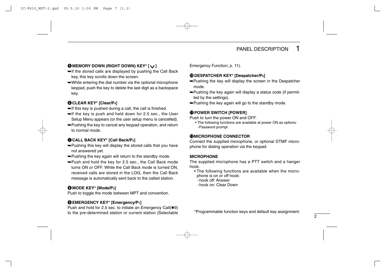 Icom IC-F610 User Manual | Page 7 / 36