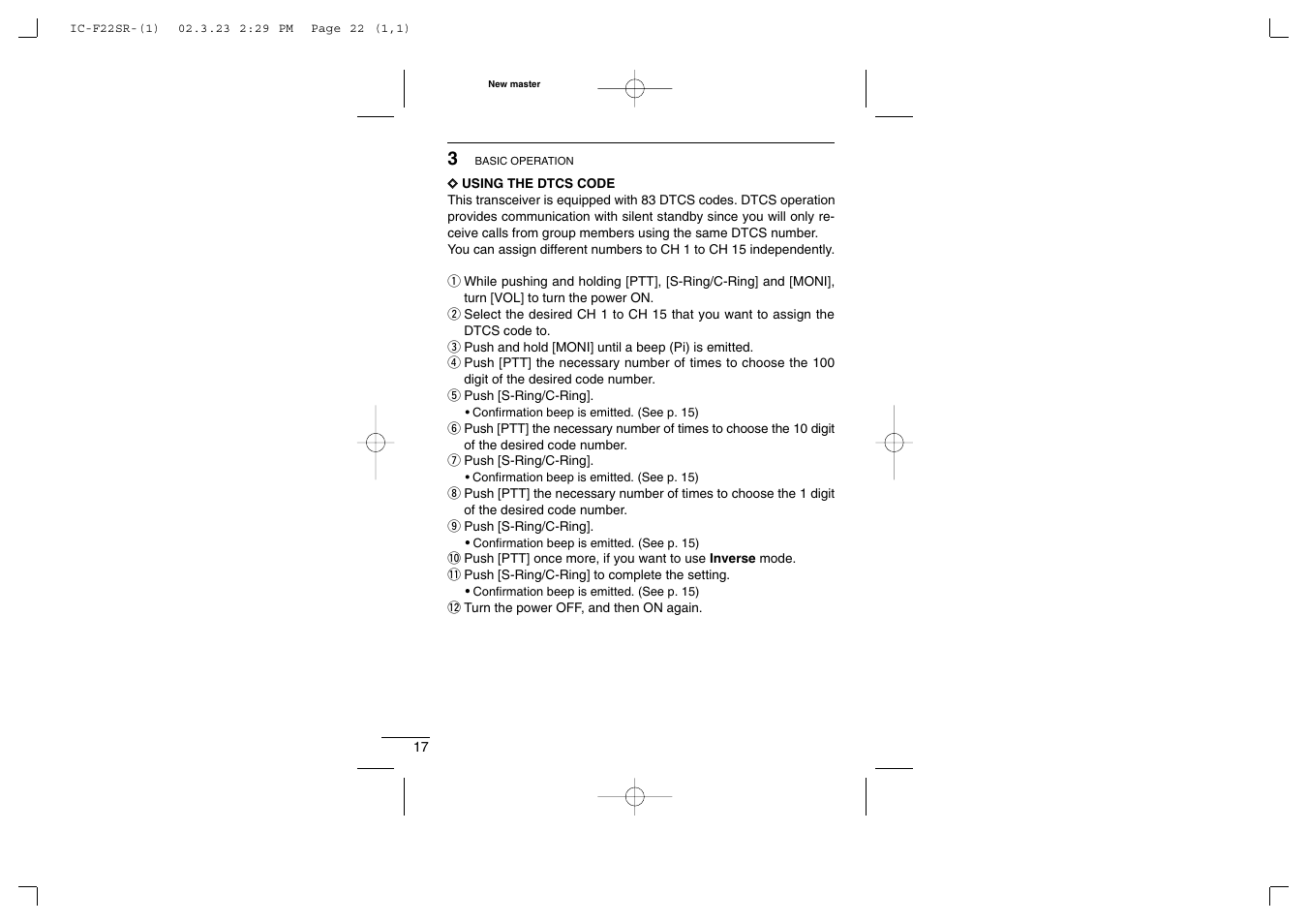 Icom iF22SR User Manual | Page 22 / 36
