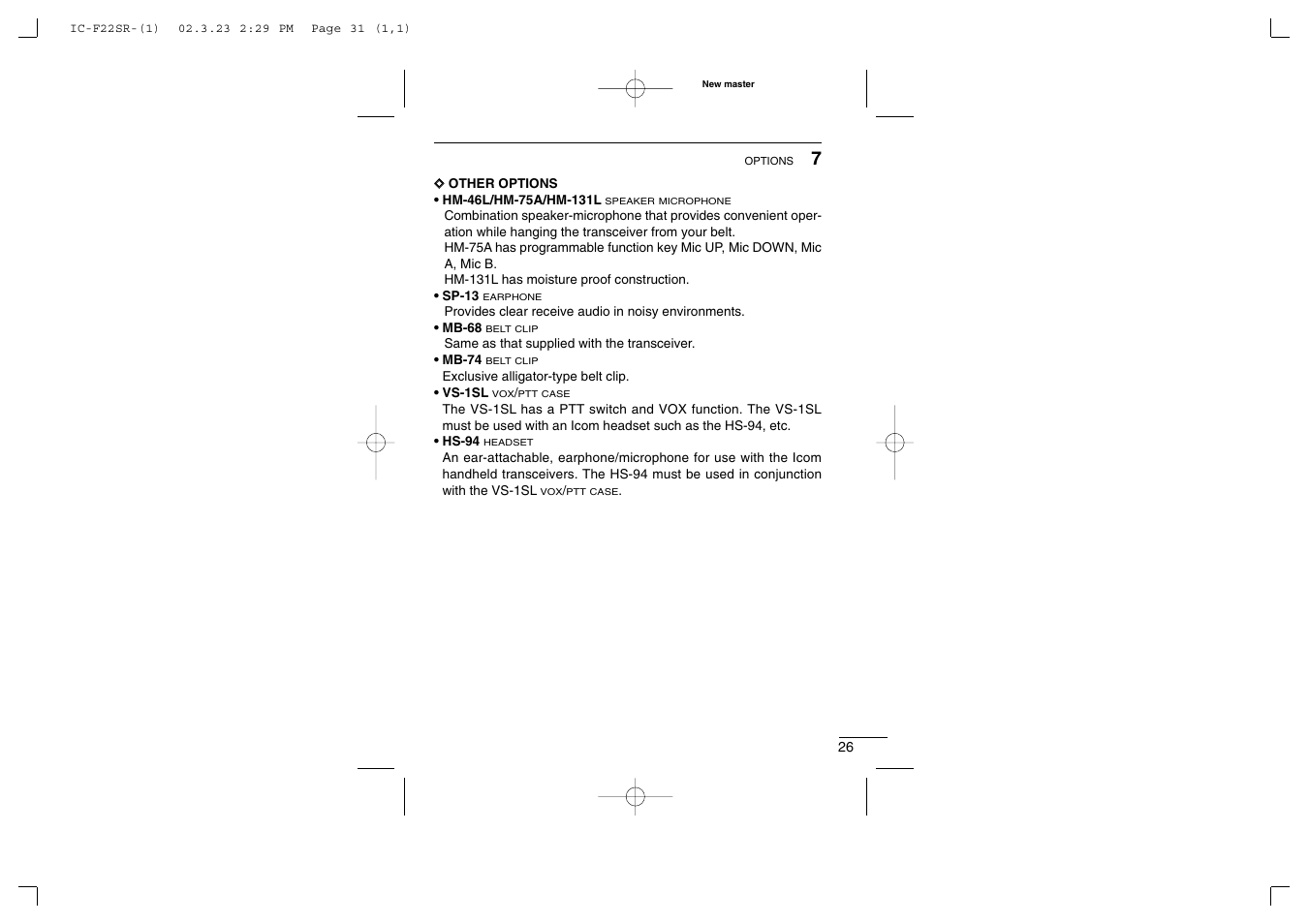 Icom iF22SR User Manual | Page 31 / 36