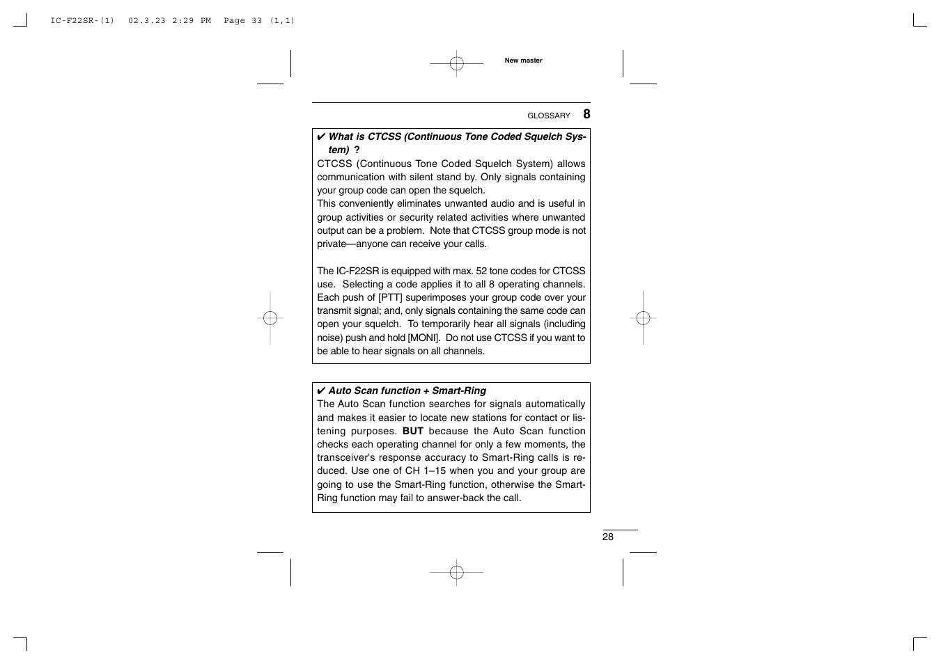 Icom iF22SR User Manual | Page 33 / 36