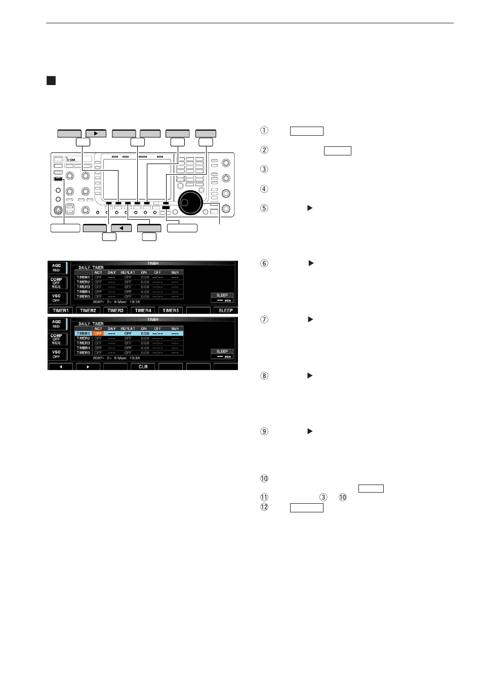 Daily timer setting | Icom IC-7700 User Manual | Page 152 / 214