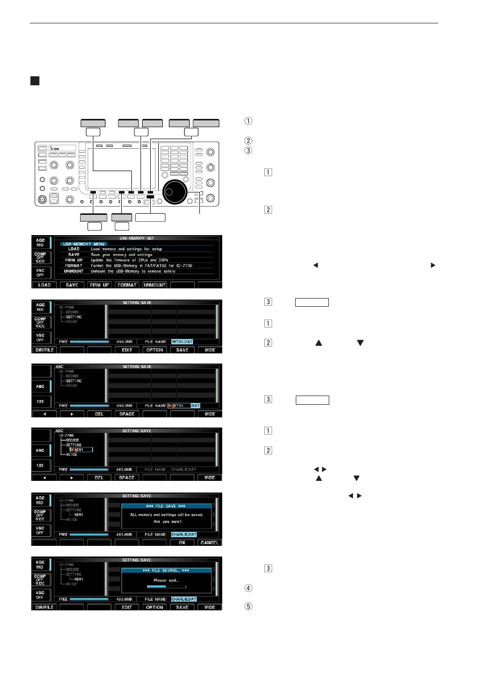 File saving | Icom IC-7700 User Manual | Page 175 / 214