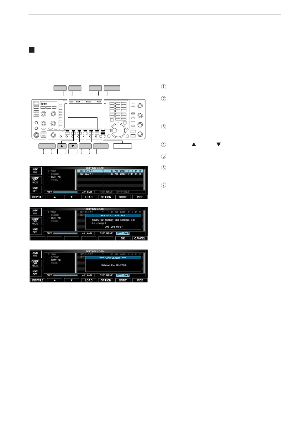File loading | Icom IC-7700 User Manual | Page 176 / 214