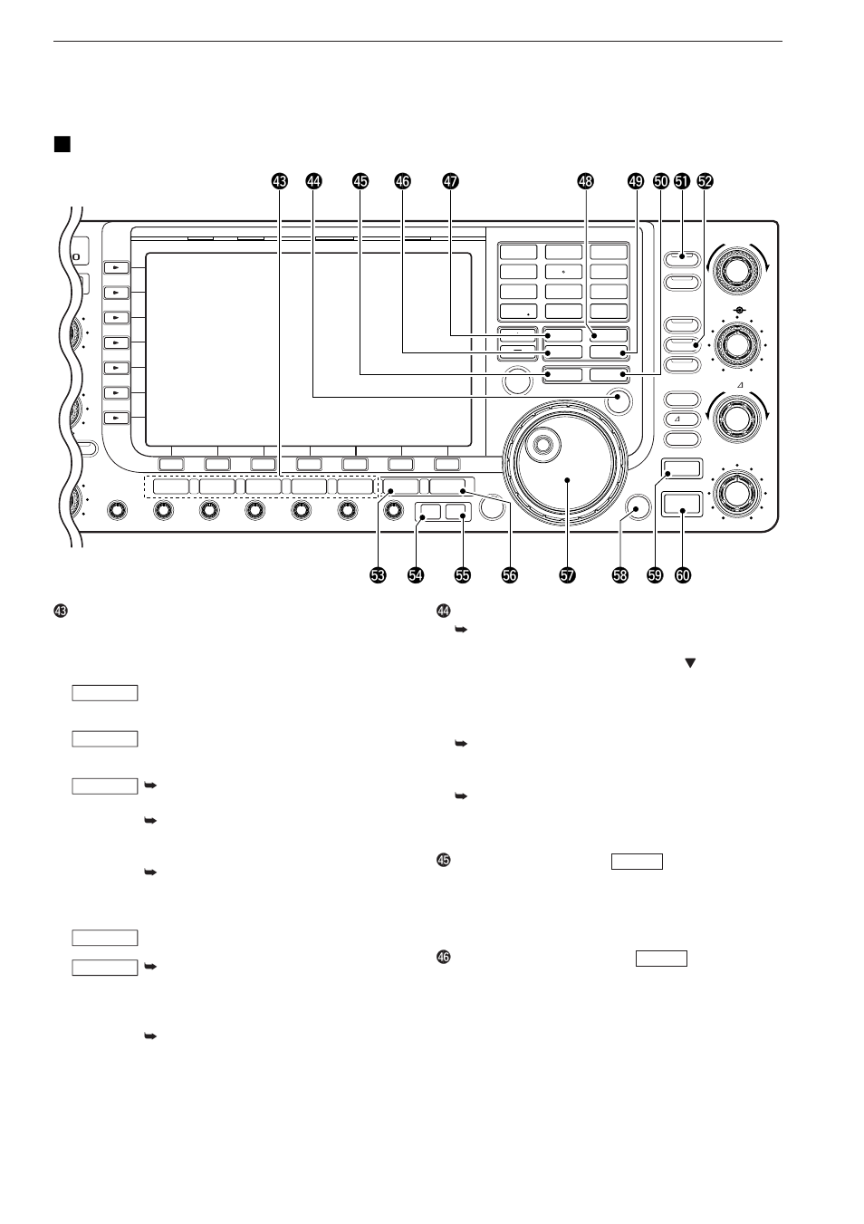 Front panel (continued), 3 mode switches selects the desired mode. (p. 3-8), Panel description | Icom IC-7700 User Manual | Page 18 / 214