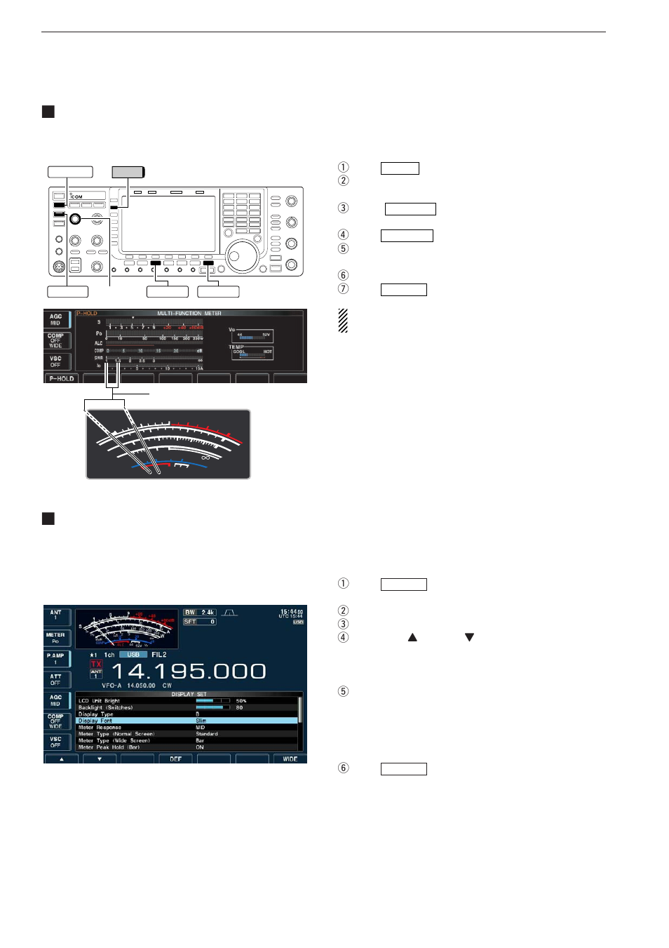 Swr reading, Screen type and font selections | Icom IC-7700 User Manual | Page 183 / 214