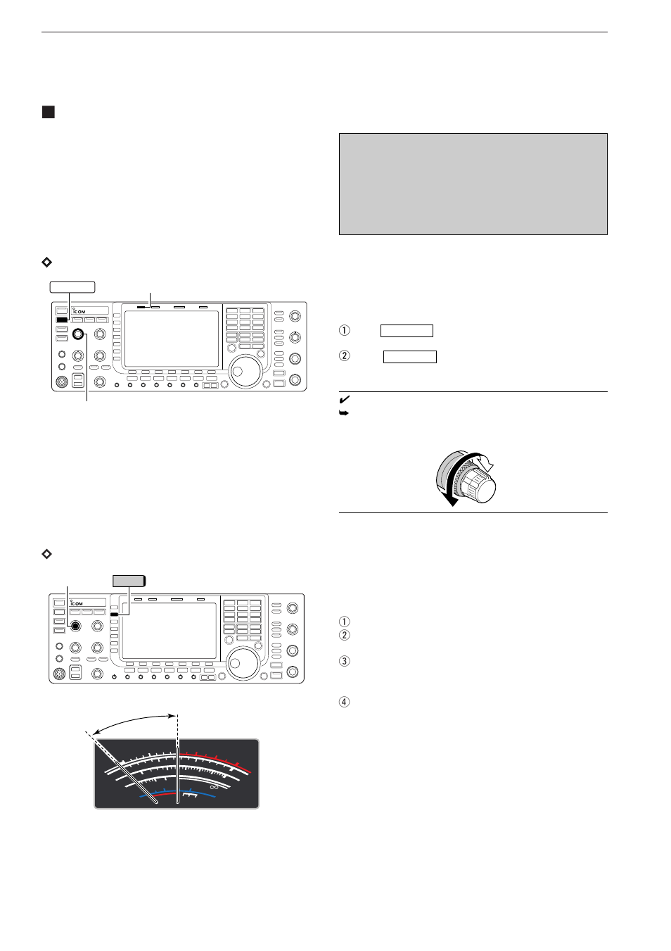 Basic transmit operation 3, Dmicrophone gain adjustment, Dtransmitting | Icom IC-7700 User Manual | Page 50 / 214