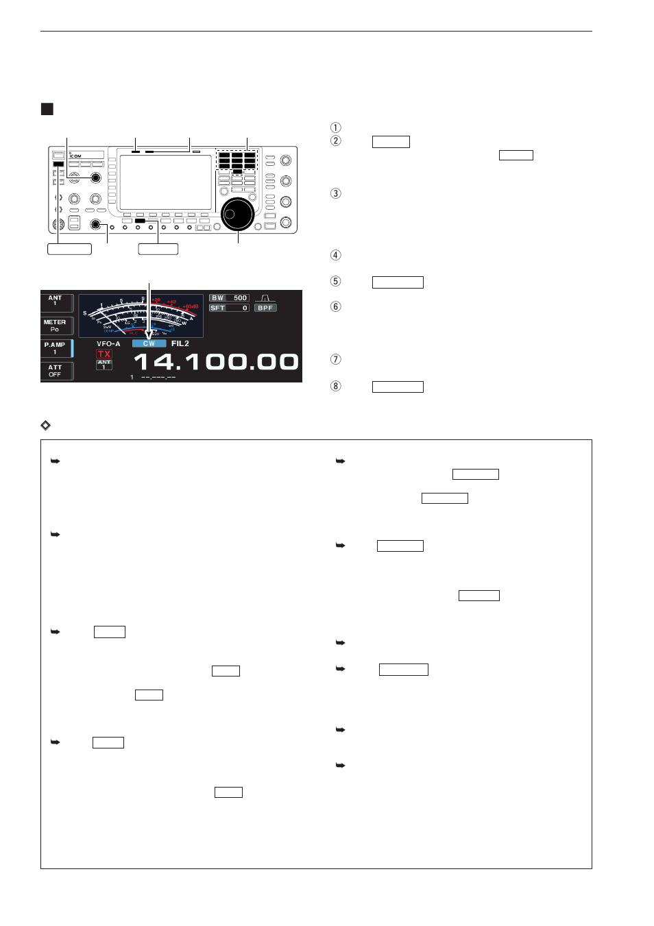 Operating cw, Dconvenient functions for receive | Icom IC-7700 User Manual | Page 56 / 214