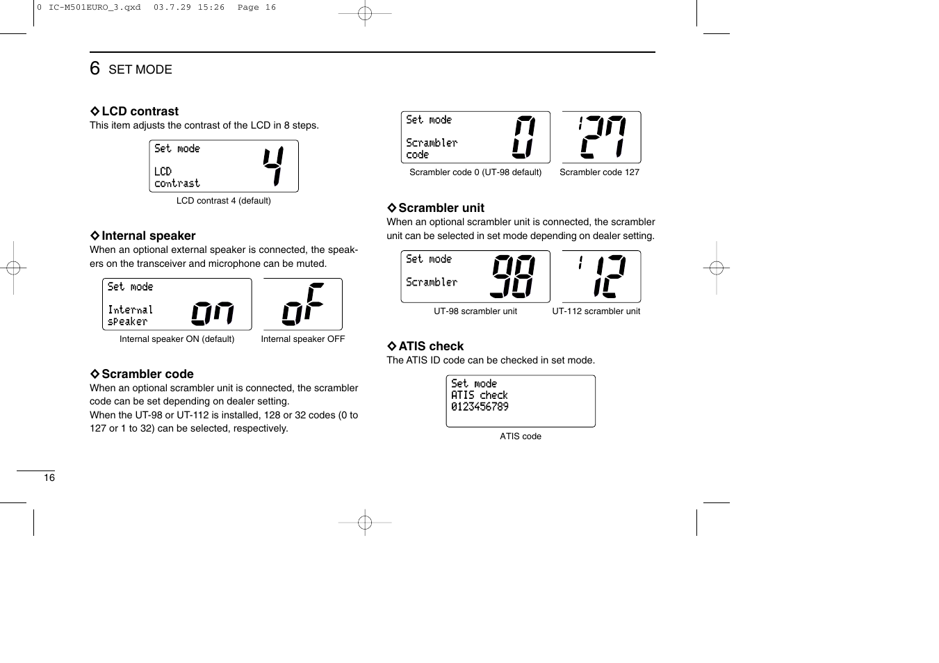 Icom VHF MARINE TRANSCEIVER IC-M501EURO User Manual | Page 20 / 34