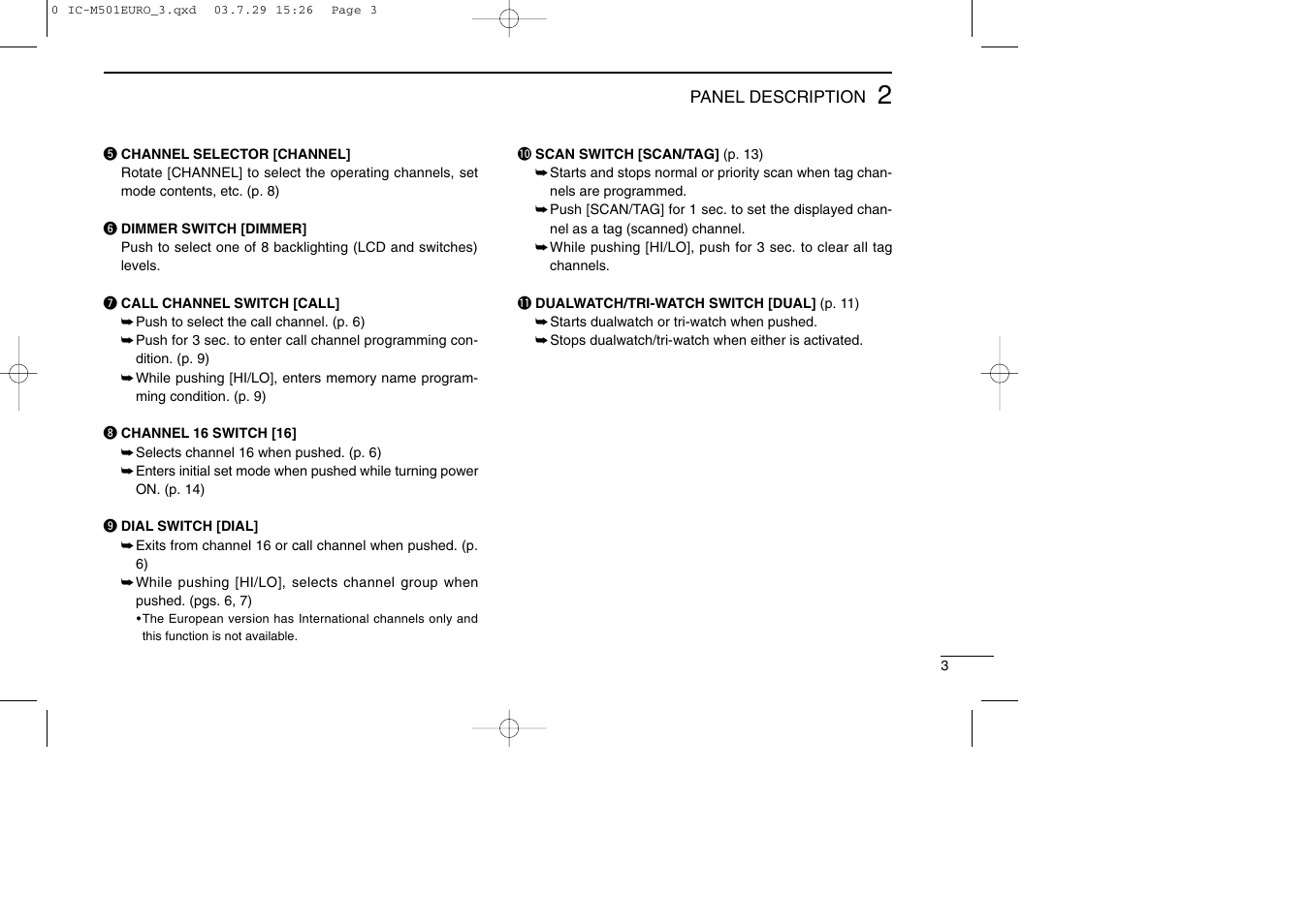 Icom VHF MARINE TRANSCEIVER IC-M501EURO User Manual | Page 7 / 34