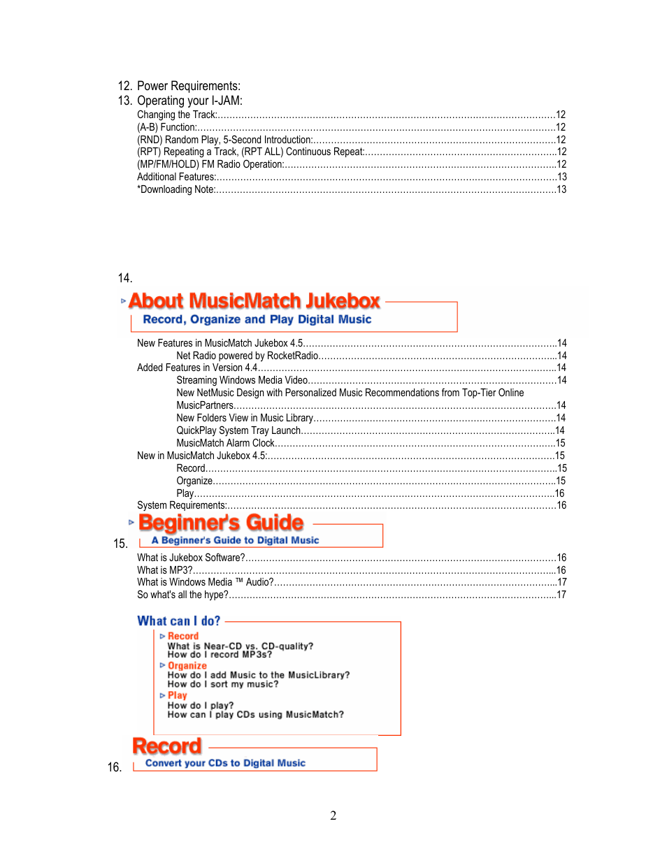 I-JAM Multimedia I-Jam IJ 100 User Manual | Page 2 / 48