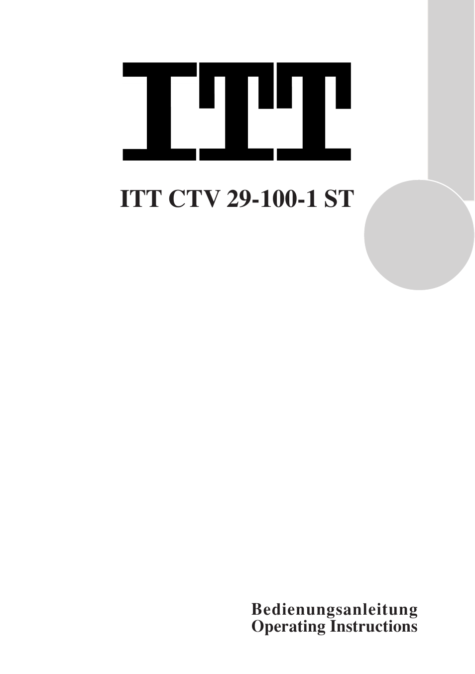 ITT 29-100-1 ST User Manual | 29 pages