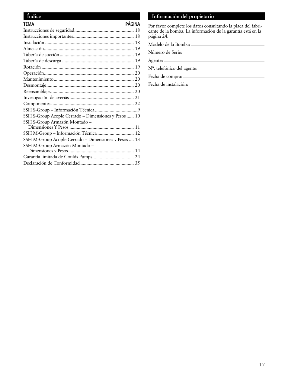 ITT SSH-C User Manual | Page 17 / 36