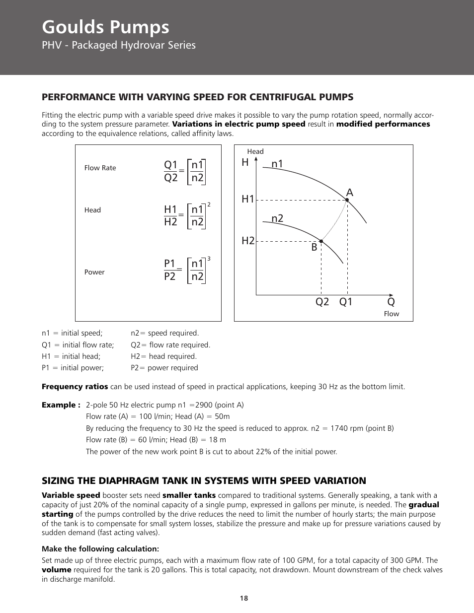 Goulds pumps, Phv - packaged hydrovar series, N1 q2 n2 h1 | N1 h2 n2, N1 p2 n2, Q1 q2 q h1 h2 h, N2 n1 a b | ITT BPHV User Manual | Page 18 / 52