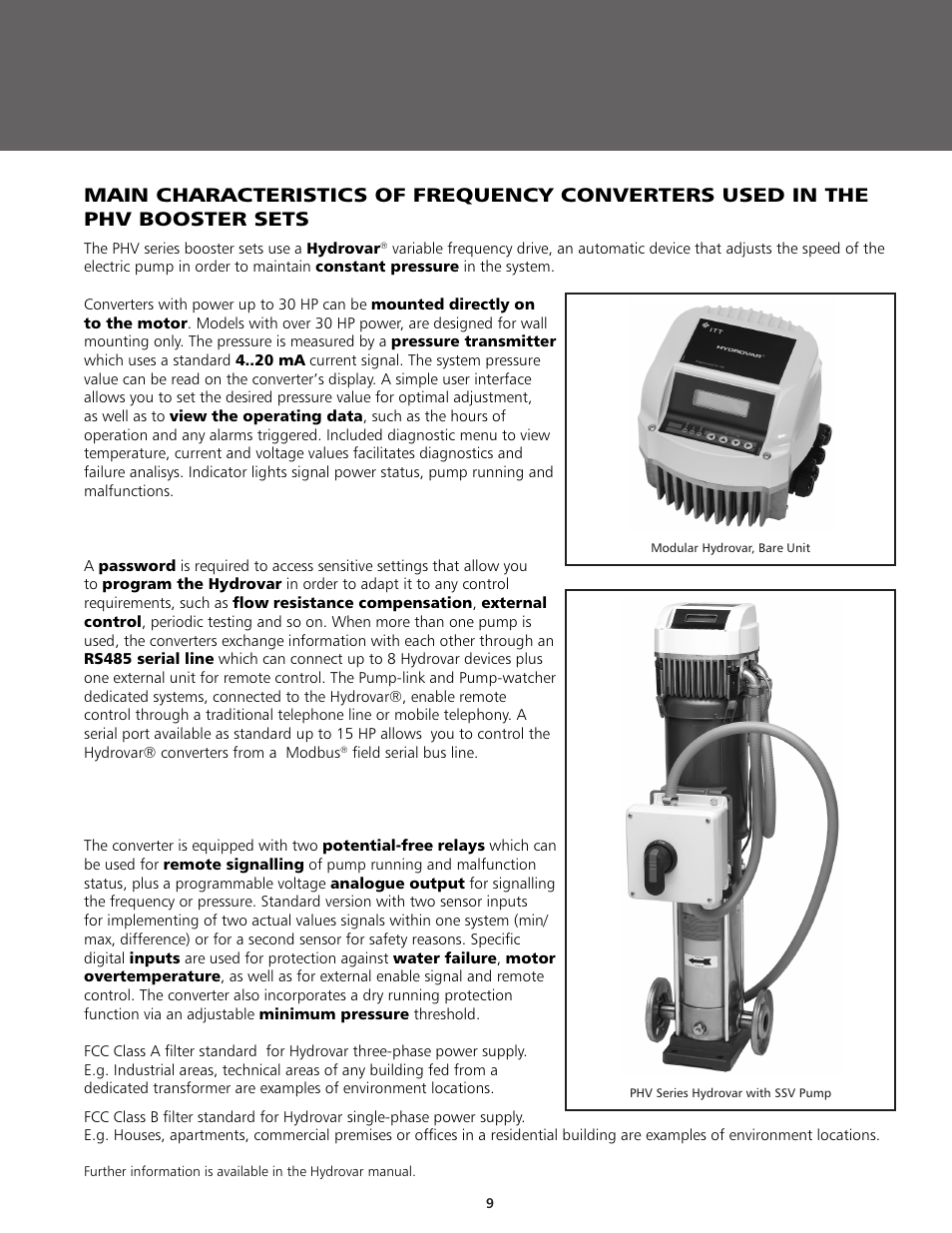 ITT BPHV User Manual | Page 9 / 52