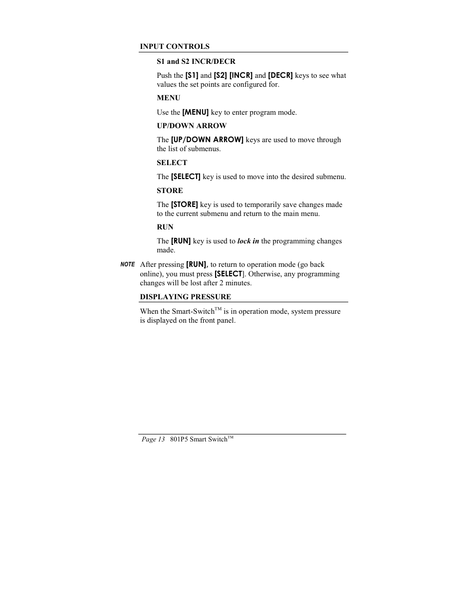 ITT SMART SWITCH 801P5 User Manual | Page 17 / 45