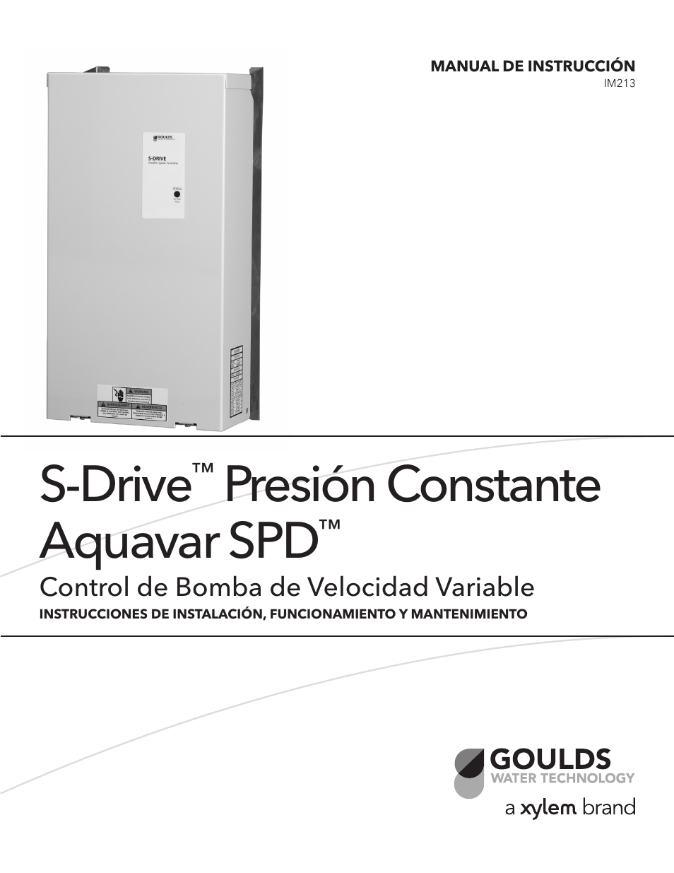 S-drive, Presión constante aquavar spd | ITT S-DRIVE IM213 User Manual | Page 29 / 84