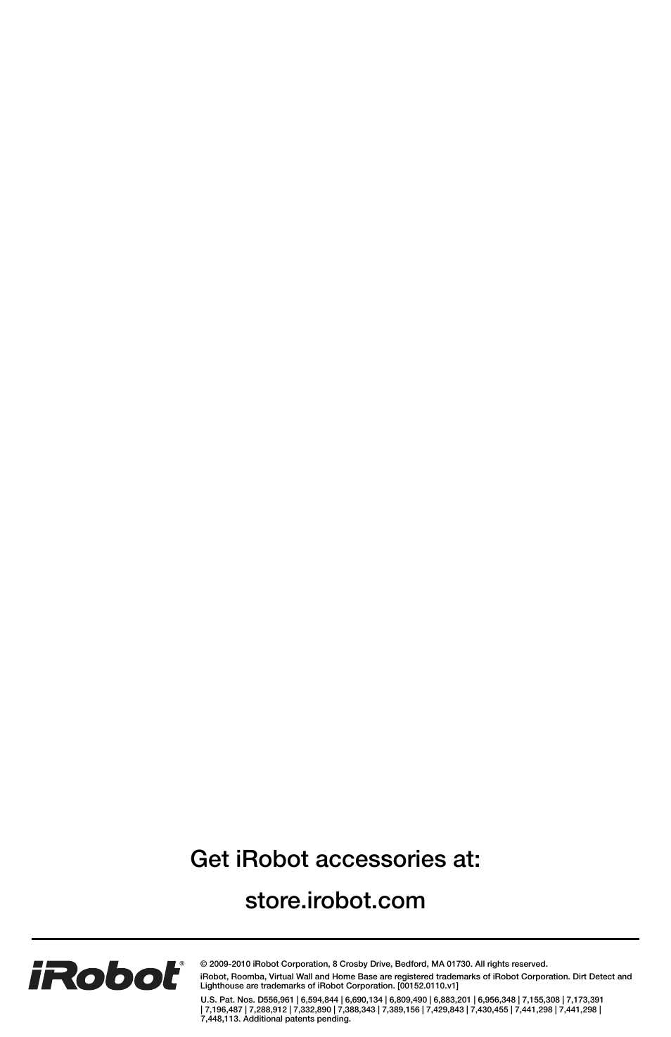 iRobot Roomba 600 Series User Manual | Page 36 / 36