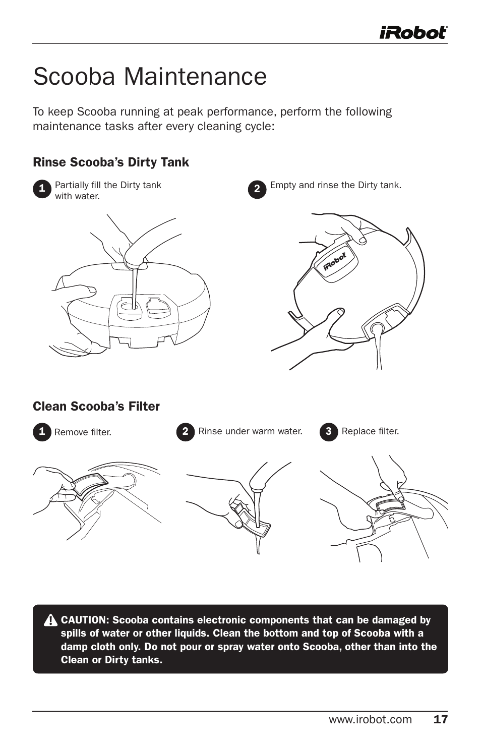 Scooba maintenance | iRobot 5800 User Manual | Page 17 / 30