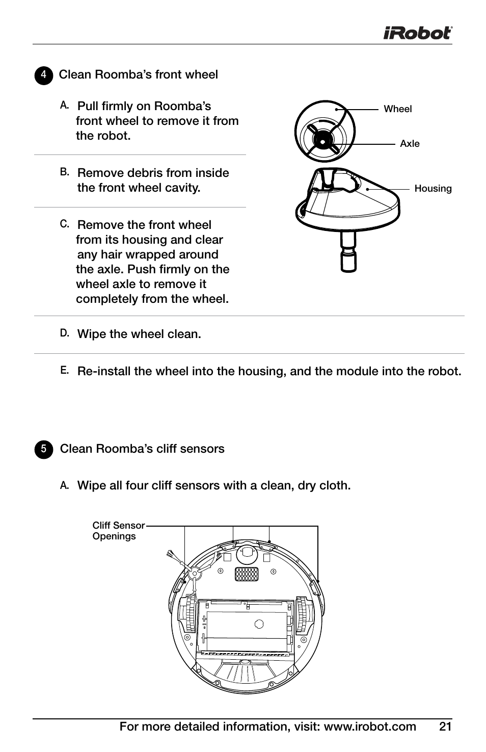 iRobot Roomba Professional Series User Manual | Page 21 / 27